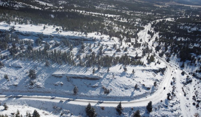 Beyaza bürünen Toroslar'da kartpostallık görüntüler oluştu