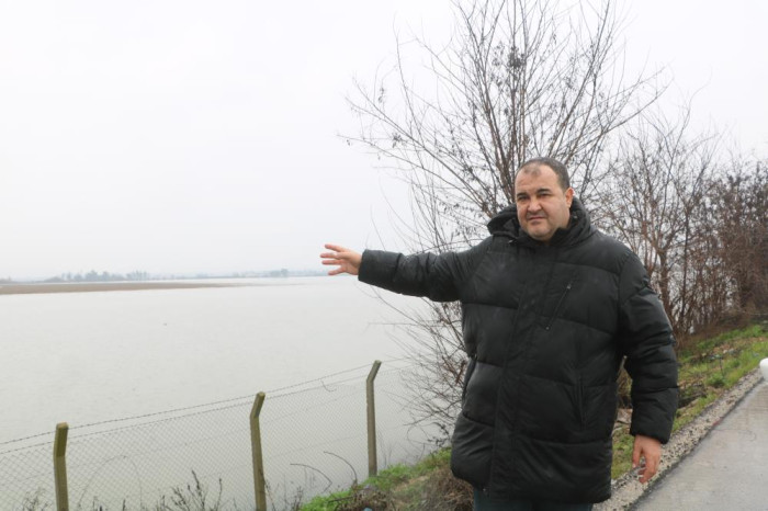 Su altında kalan tarım arazileri havadan görüntülendi