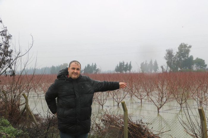 Su altında kalan tarım arazileri havadan görüntülendi