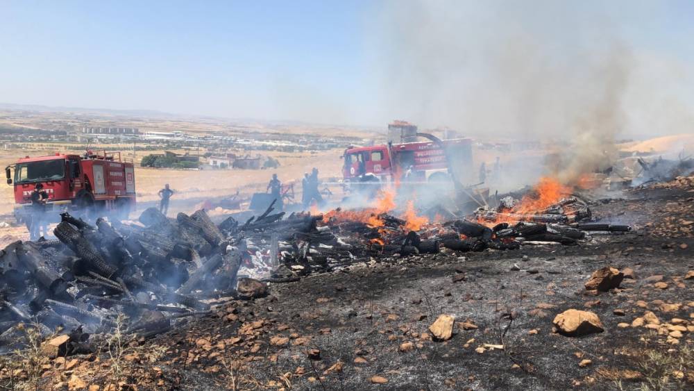 Korkutan anız yangını kontrol altına alındı