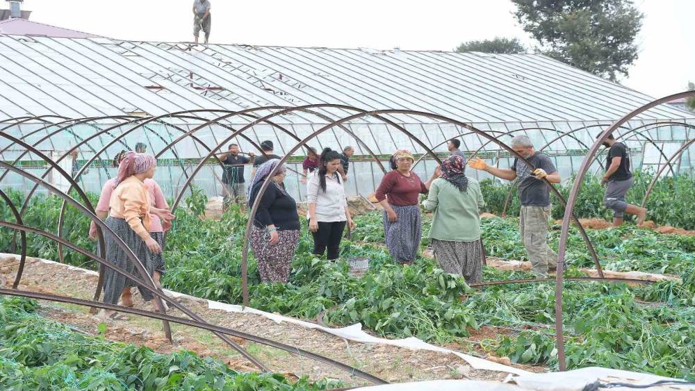 Mersin’de fırtına ve hortum seralara zarar verdi
