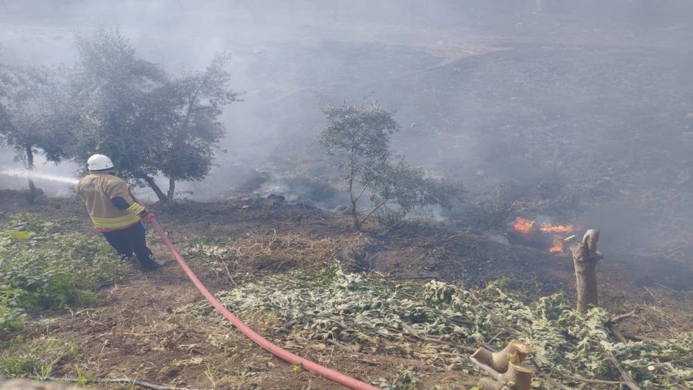 Kumlu’da bahçe yangını