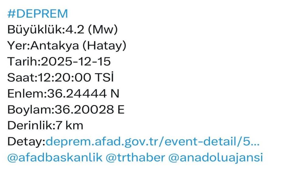 Hatay Valiliği&rsquo;nden deprem a&ccedil;ıklaması
